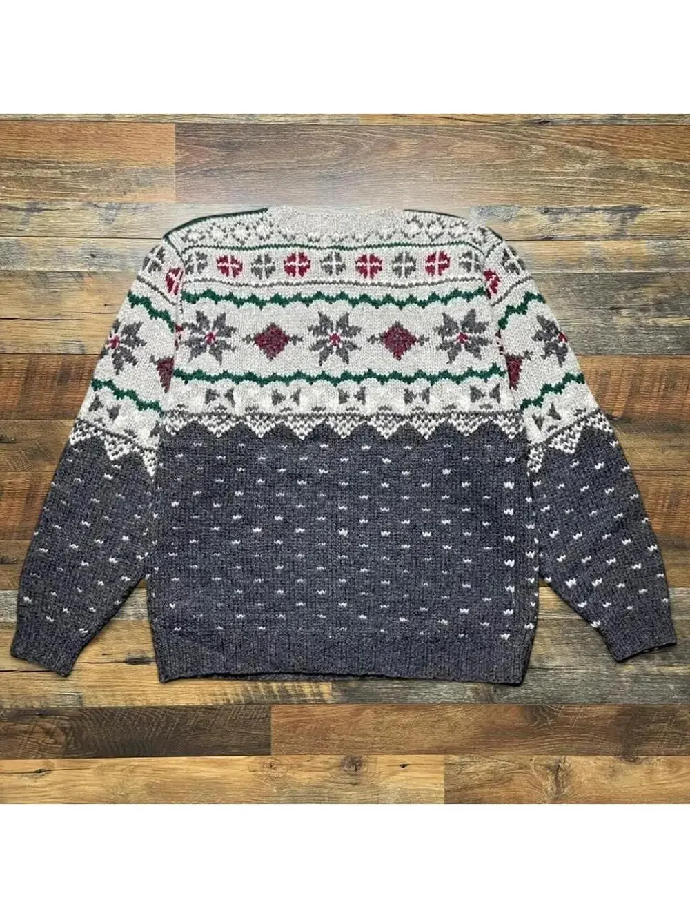 Vintage Banana Republic Snowflake Geometric Wool Knit Sweater Size XL